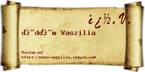 Ádám Vaszilia névjegykártya